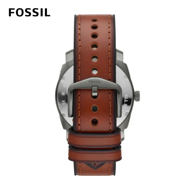 【FOSSIL 官方旗艦館】Machine 簡約日期顯示經典男錶 咖啡色真皮錶帶 指針手錶 42MM FS5900