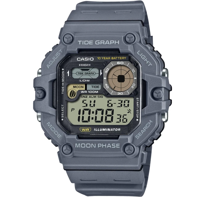 CASIO 卡西歐CASIO 卡西歐 方形潮流數位電子腕錶/灰(WS-1700H-8A)