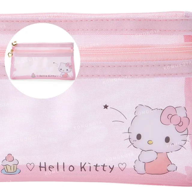 【小禮堂】三麗鷗 PVC扁平雙層筆袋 - 側坐款 Kitty 酷洛米 大耳狗(平輸品)