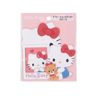 【小禮堂】三麗鷗 造型貼紙3入組 - 2024新生活 Kitty 酷洛米 大耳狗(平輸品)