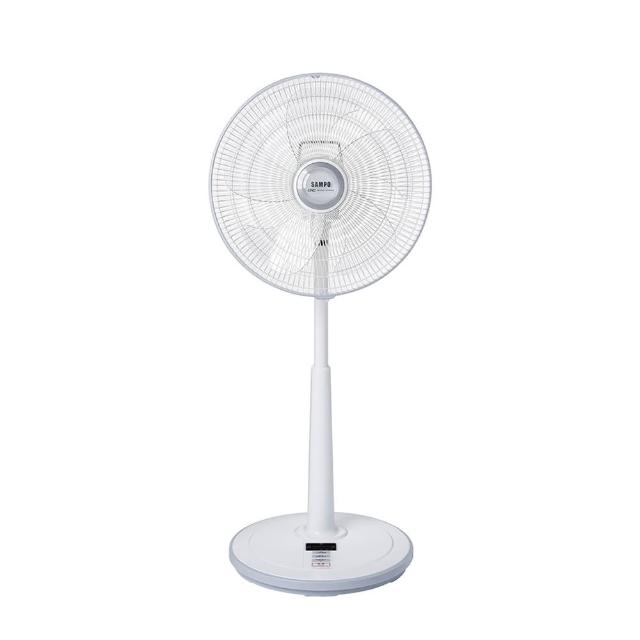 SAMPO 聲寶 SK-FA14AD 立扇，採用五片扇葉設計，具備七段風量技術與DC直流馬達，運轉更靜音省電。內建7小時定時關機功能，適閤家庭與辦公室使用。產品尺寸為寬420 x 高770 x 深405 mm，電線長度約1.7公尺，電壓為110V 60Hz，耗電功率22W，重量僅3kg，輕便易移動。BSMI許可字號：R63830