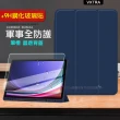 【VXTRA】三星 Galaxy Tab A9 8.7吋 軍事全防護 晶透背蓋 超纖皮紋皮套+9H玻璃貼X110 X115