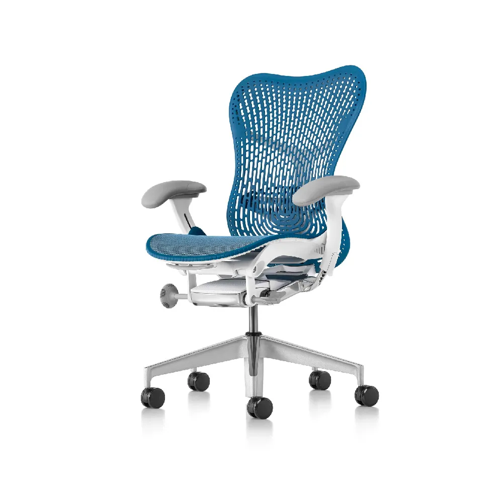 【Herman Miller】Mirra 2 全功能-白框/淺藍色 l  原廠授權商世代家具(人體工學椅/辦公椅/主管椅)