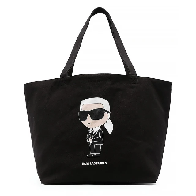 KARL LAGERFELD 卡爾 卡爾老佛爺人像帆布大托特包(230W3180)