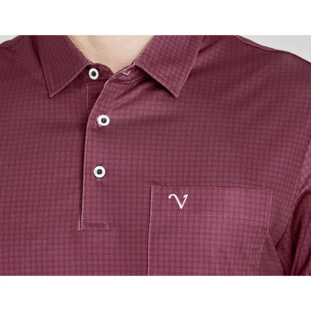 【Emilio Valentino 范倫鐵諾】男裝 吸濕速乾涼感彈性胸袋印花短袖POLO衫_紅(15-4V8910)