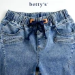 【betty’s 貝蒂思】抽繩綁帶口袋打摺直筒牛仔褲(煙灰藍)
