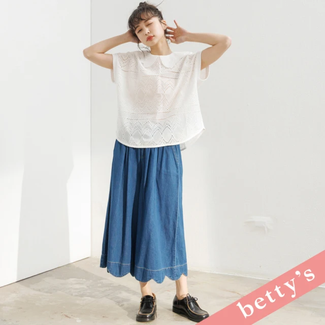 betty’s 貝蒂思 腰鬆緊撞色鈕釦短褲(藍色)品牌優惠