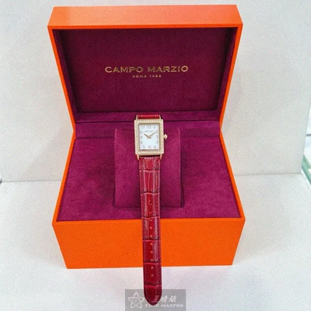 【CAMPO MARZIO】雙11CampoMarzio手錶型號CMW0012(白色錶面玫瑰金錶殼紅色真皮皮革錶帶款)