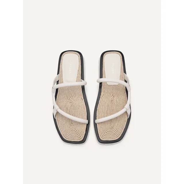 【PEDRO】復古細帶編織沙灘涼鞋-黑/白色(小CK高端品牌)