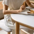 【Taoshop 淘家舖】Ｗ-實木橡木辦公桌小戶型餐廳白色耐磨霧面岩板 橢圓飯桌WSY150R04(1.4米岩板餐桌 白)