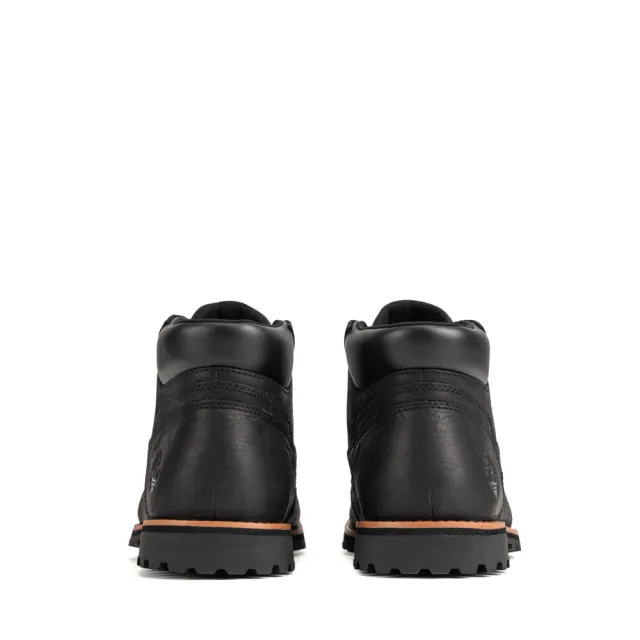【Timberland】男款黑色全粒面皮革中筒靴(A6581015)