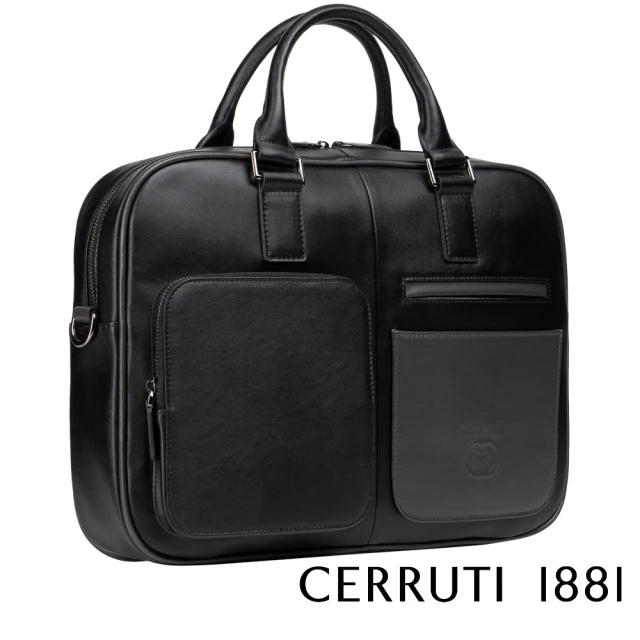 Cerruti 1881 限量2折 頂級義大利小牛皮公事包/