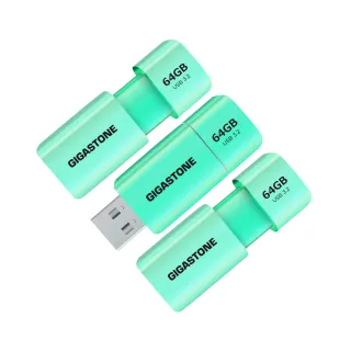 【GIGASTONE 立達】64GB USB3.1/3.2 Gen1 極簡滑蓋隨身碟 UD-3202 綠-超值3入組(64G USB3.2 高速隨身碟)