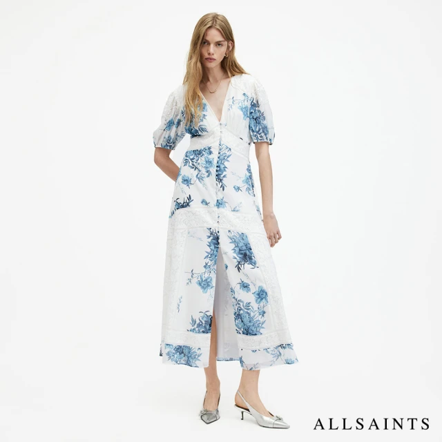 ALLSAINTS DINAH DEKORAH 真絲丹寧花卉蕾絲印花洋裝 W197DA(常規版型)