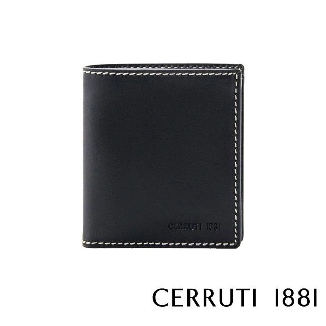 Cerruti 1881 頂級義大利小牛皮6卡短夾皮夾 CE