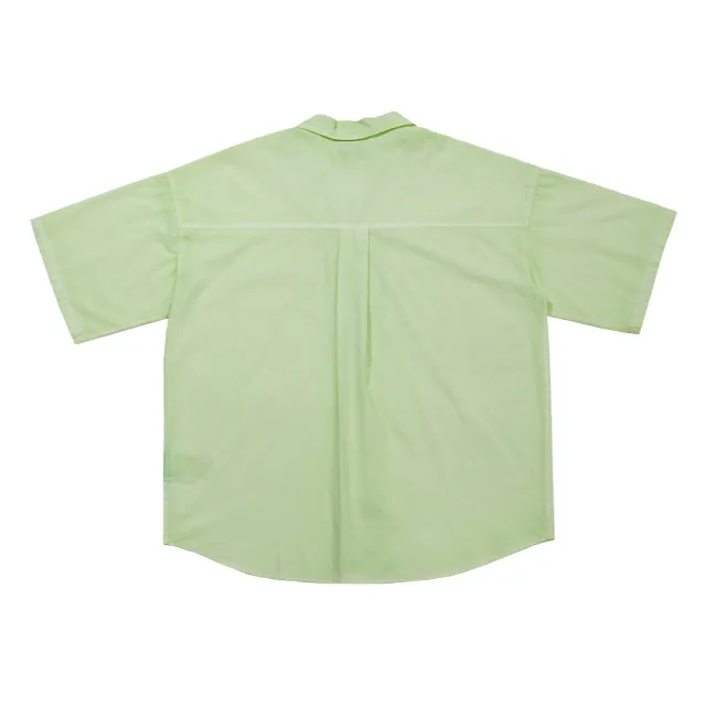 【Dickies】男款嫩綠色純棉仿舊染寬版短袖襯衫｜DK010567C52