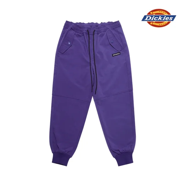 【Dickies】女款深藍紫府綢附蓋口袋膝部拼接束口褲｜DK010294NV0