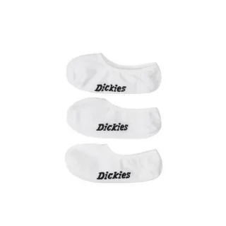 【Dickies】男女款白色簡約撞色品牌Logo低筒襪（三入組）｜DK013015WHX