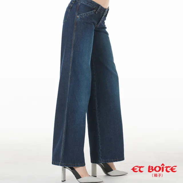 【BLUE WAY】女裝 超低腰三排釦喇叭 牛仔褲 寬褲- ETBOITE箱子