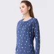 【Wacoal 華歌爾】睡衣-家居系列 M-LL針織雪花洋裝 LWW40533BK(雪花藍)