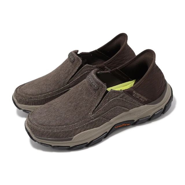 SKECHERS 休閒鞋 Respected-Holmgren Slip-Ins 男鞋 棕 帆布 緩震 無鞋帶 懶人鞋(204809-BRN)