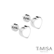 【TiMISA】幾何派對-愛心 純鈦耳環一對(雙色可選)