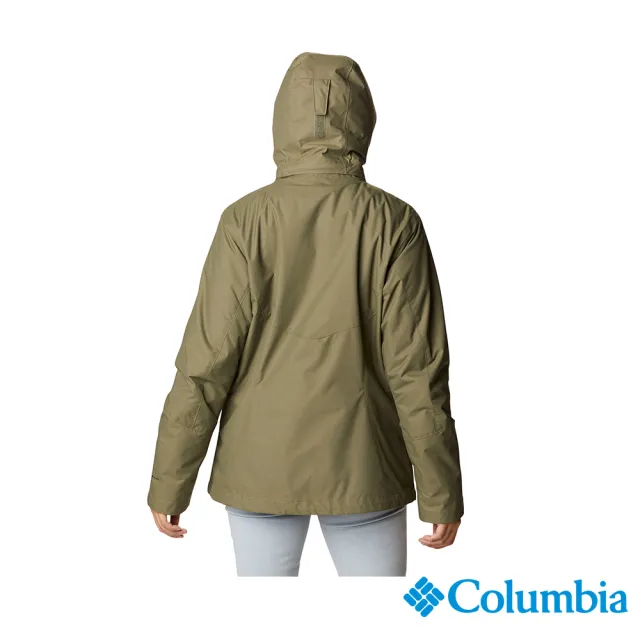 【Columbia 哥倫比亞 官方旗艦】女款-Bugaboo™Omni-TechOT防水鋁點保暖兩件式外套-軍綠(UWR09190AG/HF)