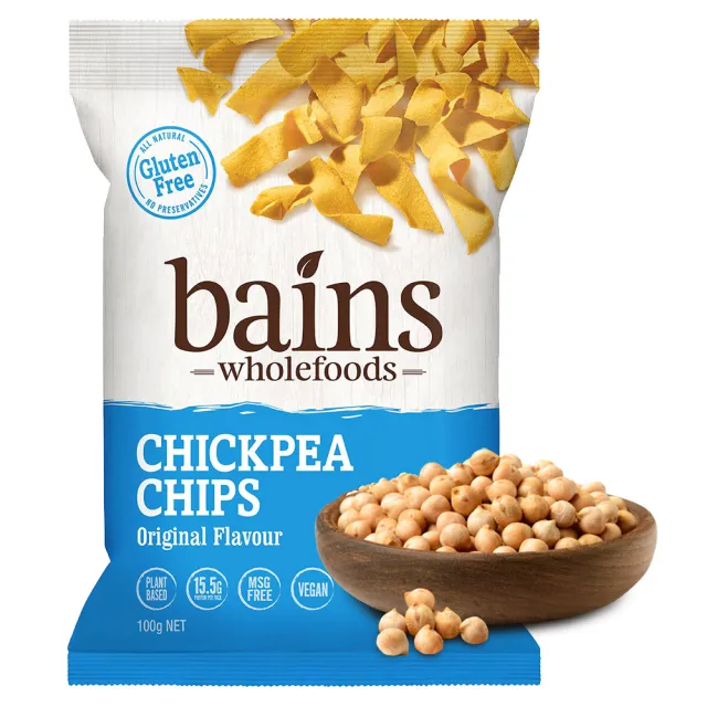 【澳洲 BAINS WHOLEFOOD】鷹嘴豆零食脆片100g-7款任選(非油炸、無麩質、無人工色素)