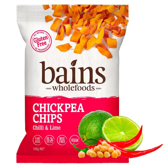 【澳洲 BAINS WHOLEFOOD】鷹嘴豆零食脆片100g-7款任選(非油炸、無麩質、無人工色素)