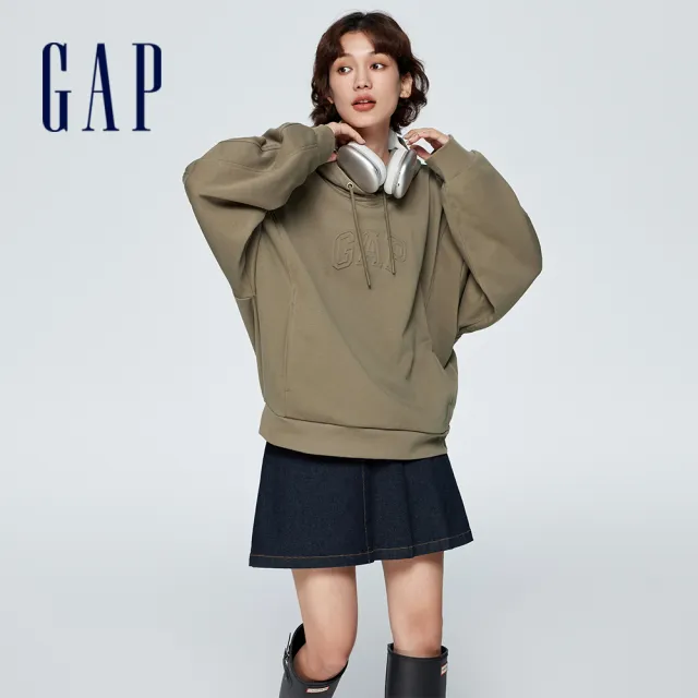 【GAP】女裝 Logo帽T 碳素軟磨法式圈織系列-多色可選(429363)