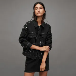 【ALLSAINTS】BELLA 鉚釘牛仔外套Black WO048Z(舒適版型)