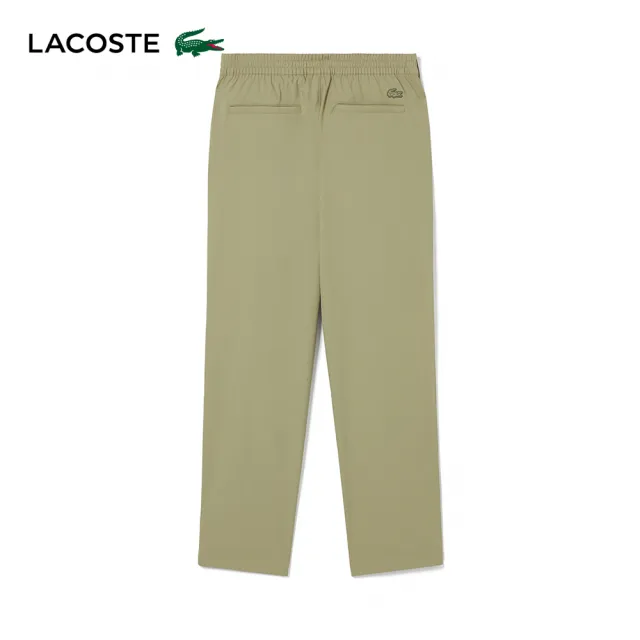 【LACOSTE】男裝-錐形褲管輕質斜紋工作褲(卡其色)