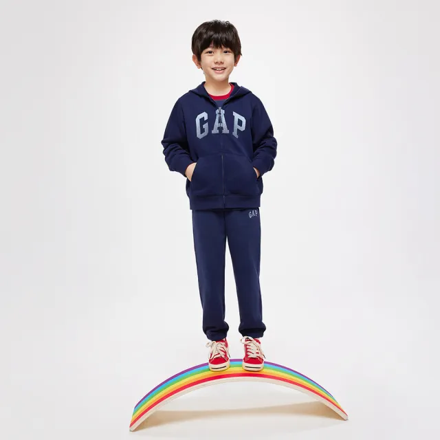 【GAP】男童裝 Logo連帽外套-海軍藍(429331)