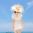 【SeasonsBikini】三件組罩衫顯瘦修身白色泳衣泳裝 -606(泳衣三件組顯瘦泳衣含罩衫比基尼)
