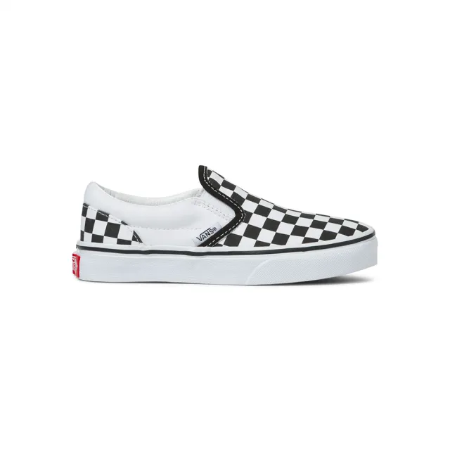 【VANS 官方旗艦】Classic Slip-On 小童款黑白棋盤格滑板鞋/休閒鞋