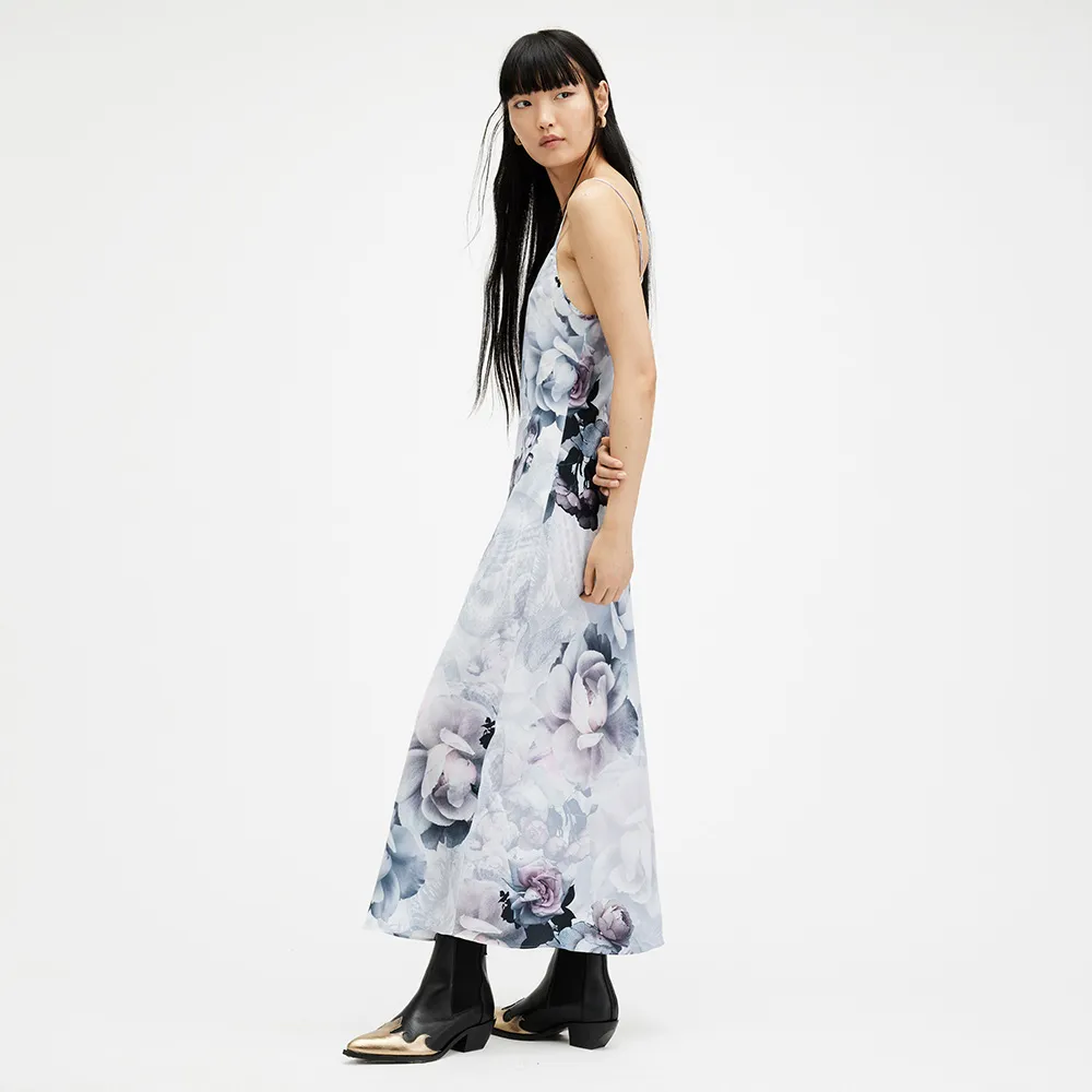 【ALLSAINTS】BRYONY VALLEY 花卉印花修身中長版洋裝 WD628Z(修身版型)