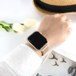 【Watchband】Apple Watch 全系列通用錶帶 蘋果手錶錶帶 按壓扣 安全扣 米蘭編織不鏽鋼錶帶(玫瑰金/金/黑)