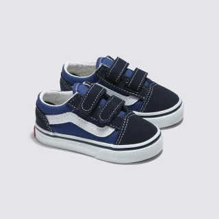 【VANS 官方旗艦】Old Skool V 小童款海軍藍色滑板鞋