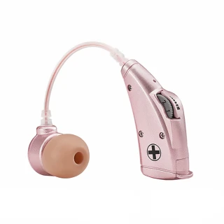 【Mimitakara 耳寶助聽器】電池式耳掛型助聽器 晶鑽粉 6B78(輕、中度聽損適用)