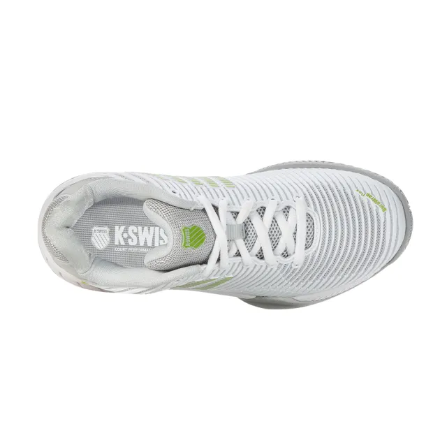 【K-SWISS】透氣輕量網球鞋 Hypercourt Express 2-女-白/萊姆綠(96613-956)