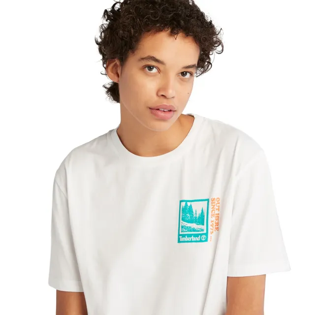 【Timberland】女款白色短袖T恤(A6AQ9100)