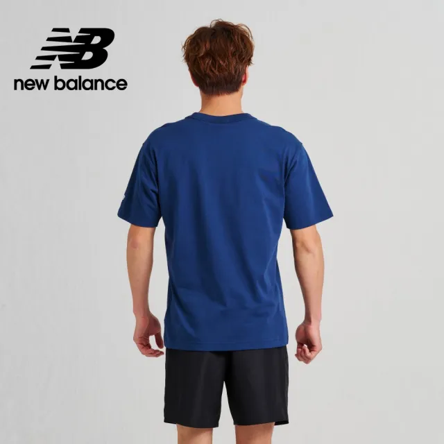 【NEW BALANCE】NB 圓領親膚短袖上衣_男性_深藍色_AMT33541NNY(亞版 版型正常)
