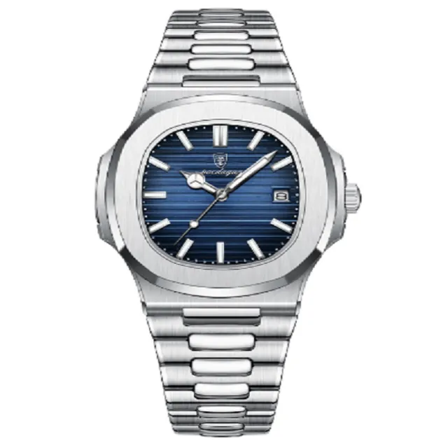 【美國熊】國民男錶 商務男士超薄款手錶 日期顯示 石英機芯 不鏽鋼錶帶(PDJ-613)