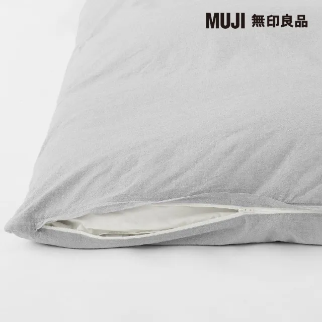 【MUJI 無印良品】柔舒水洗棉被套/D/灰色