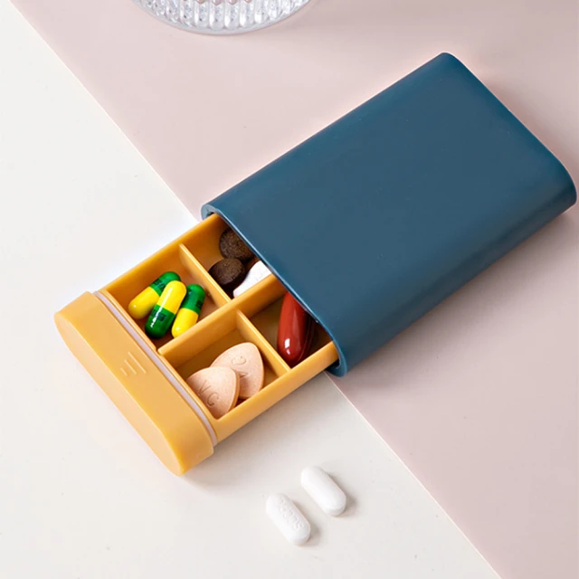 iSFun 微透長型＊切藥分隔密封收納藥盒(顏色可選)優惠推