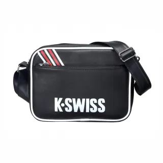 【K-SWISS】皮革側背包  Leather Bag Small-黑(BG369-008)