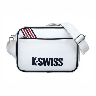 【K-SWISS】皮革側背包  Leather Bag Small-白(BG369-100)