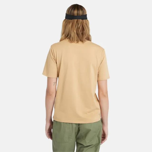 【Timberland】女款小麥色短袖休閒T恤(A6ATEEH3)