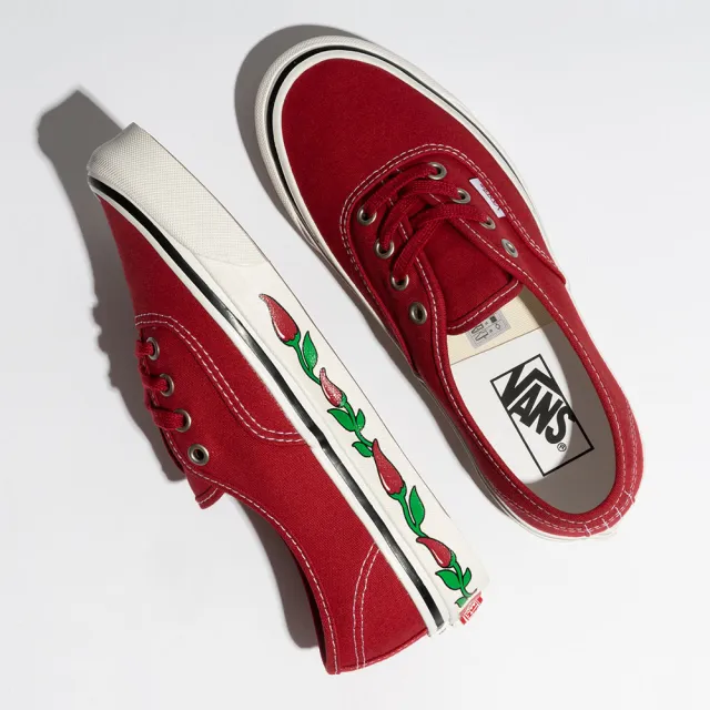 【VANS 官方旗艦】Authentic 44 DX 男女款紅色/辣椒圖案印花滑板鞋/休閒鞋