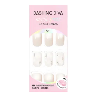 【DASHING DIVA】M薄型經典美甲片_白色大理石